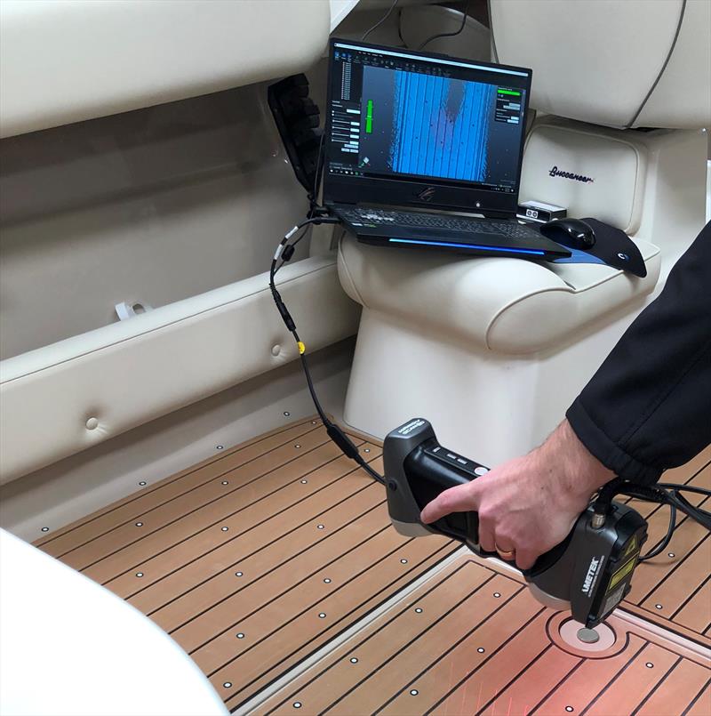 Demonstrating the use of the 3D scanner for U-DEK marine deck kits photo copyright Ultralon taken at  and featuring the  class
