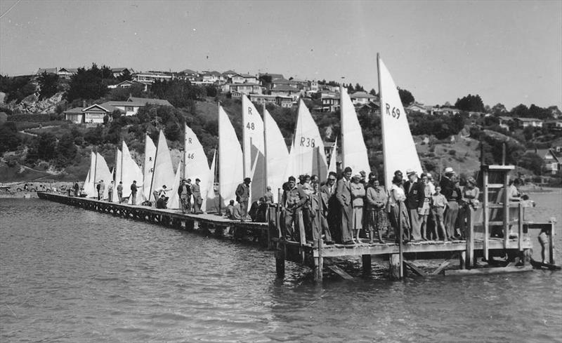 R Class fleet on Estuary directly below family home photo copyright Mander Family Archives taken at Pleasant Point Yacht Club and featuring the  class