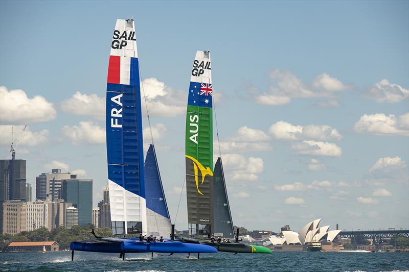 SailGP Practice race day. SailGP France Team and SailGP Australia Team. - photo © Michelle Fowler