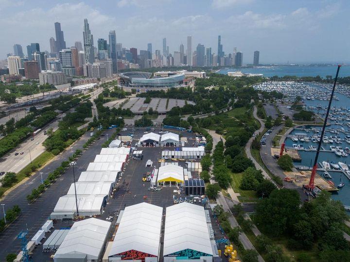 SailGP Tech site, ready for Chicago SailGP photo copyright SailGP taken at Chicago Yacht Club and featuring the  class