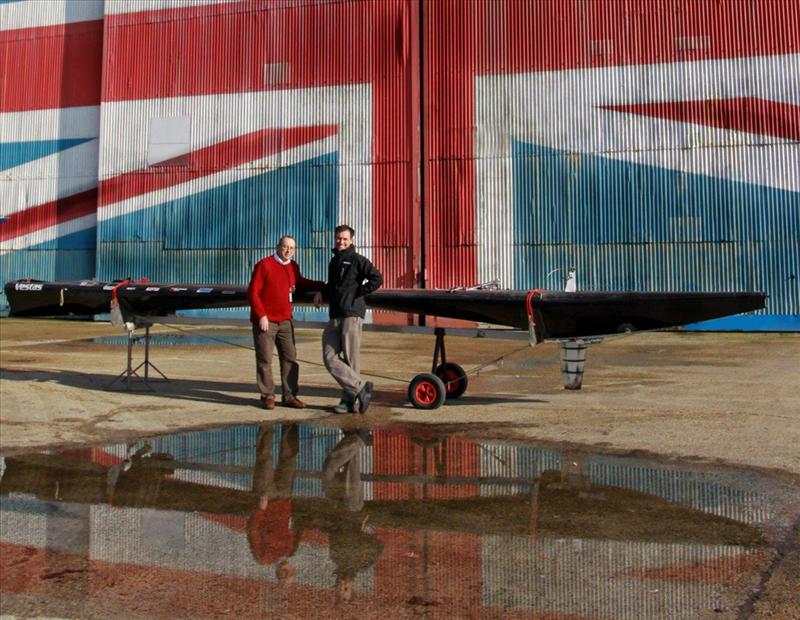 Malcolm Barnsley and Paul Larsen with Sailrocket 1 photo copyright Sailrocket taken at East Cowes Sailing Club and featuring the Sailrocket class