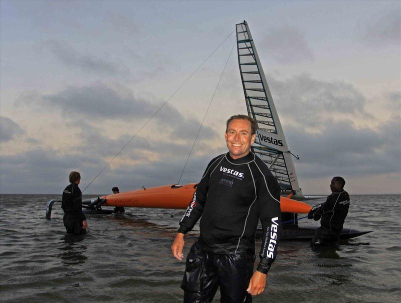 Paul Larsen and Vestas Sailrocket photo copyright Helena Darvelid / Vestas Sailrocket taken at  and featuring the Sailrocket class