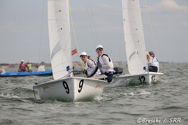 Jo Aleh/Polly Powrie (NZL) on their way to 3rd overall in the Legends’ Trophy at the2013 470 World Championship ©  Breschi / SRR