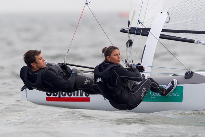 Lisa Darmanin and her helm Jason Waterhouse  © Thom Touw http://www.thomtouw.com