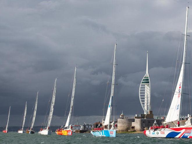 Clipper Round the World Yacht Race fleet set off © Clipper 13-14 Round the World Yacht Race