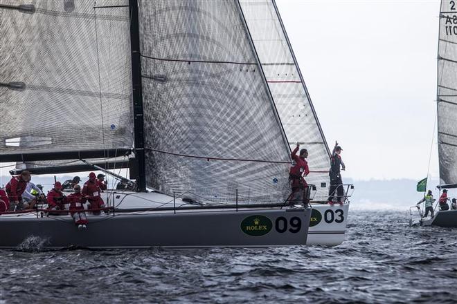 The bowmen of Nanoq(DEN) and Charisma (MON) calling the distance to the start line at the 2013 Rolex Farr 40 Worlds ©  Rolex/Daniel Forster http://www.regattanews.com