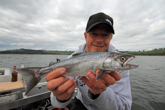 Jarrod Day with a nice Bullen Merri salmon. ©  Jarrod Day www.jarrodday.com
