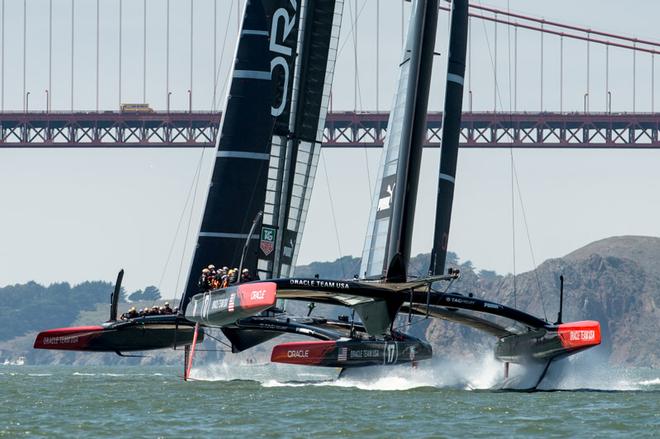 Oracle Team USA practice race on the Louis Vuitton race course in San Francisco. 21/8/2013 © Chris Cameron/ETNZ http://www.chriscameron.co.nz