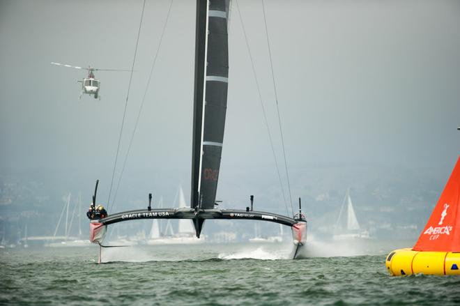Oracle Team USA practice before the third race of the America’s Cup 34 in San Francisco on day two. 8/9/2013 © Chris Cameron/ETNZ http://www.chriscameron.co.nz