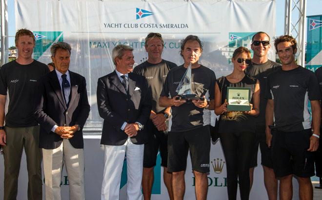 Final prize giving at YCCS Piazza Azzurra - AEGIR, Sail n: GBR 22N, Nation: GBR, Owner/Charterer: Brian Benjamin, Model: carbon ocean 82 - Maxi Yacht Rolex Cup 2013 ©  Rolex / Carlo Borlenghi http://www.carloborlenghi.net