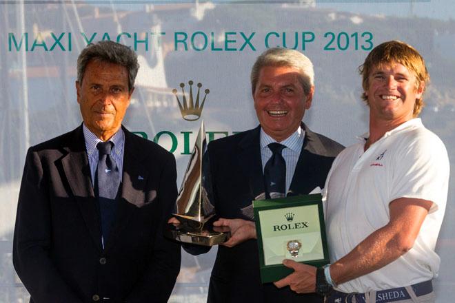 Final prize giving at YCCS Piazza Azzurra - VELSHEDA, Sail n: JK7, Nation: SUI, Owner/Charterer: Tarbat Investment Ltd, Model: Nicholson J Class - Maxi Yacht Rolex Cup 2013 ©  Rolex / Carlo Borlenghi http://www.carloborlenghi.net