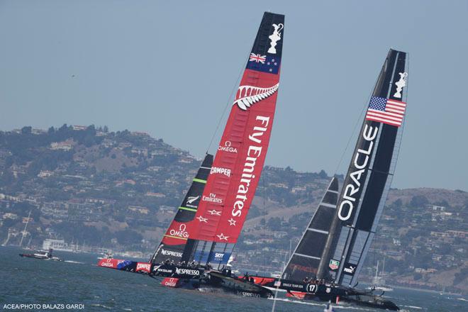 07/09/2013 - San Francisco (USA,CA) - 34th America’s Cup - Oracle vs ETNZ; Day 1 Racing ©  ACEA / Photo Balazs Gardi http://www.americascup.com/