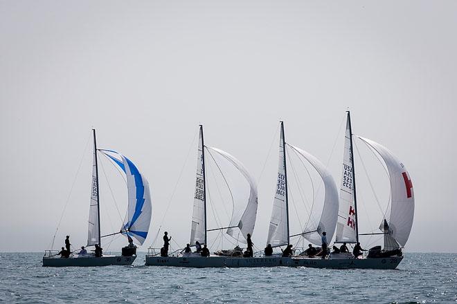 Howth Yacht Club, Co. Dublin, Ireland; Monday 26th August 2013: Racing started with light conditions for day one of the BMW J24 World Championships at Howth Yacht Club where 40 crews from ten nations are competing on the course area between Ireland’s Eye and Lambay Island. © David Branigan/Oceansport http://www.oceansport.ie/