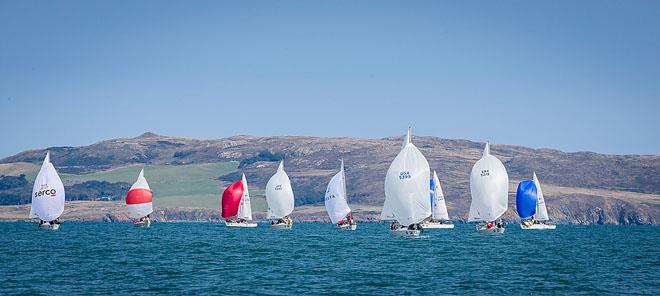 Howth Yacht Club, Co. Dublin, Ireland; Monday 26th August 2013: Racing started with light conditions for day one of the BMW J24 World Championships at Howth Yacht Club where 40 crews from ten nations are competing on the course area between Ireland’s Eye and Lambay Island. © David Branigan/Oceansport http://www.oceansport.ie/