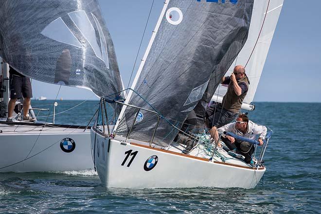 Howth Yacht Club, Co. Dublin, Ireland; Monday 26th August 2013: John Murphy and Martin Darrer’s Stouche sailing jointly for Howth and Royal Cork yacht clubs shortly after the start of the first race in the BMW J24 World Championships off Ireland’s Eye yesterday (Monday). © David Branigan/Oceansport http://www.oceansport.ie/