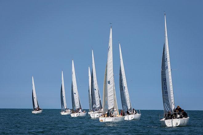 Howth Yacht Club, Co. Dublin, Ireland; Monday 26th August 2013: Racing started with light conditions for day one of the BMW J24 World Championships at Howth Yacht Club where 40 crews from ten nations are competing on the course area between Ireland’s Eye and Lambay Island. © David Branigan/Oceansport http://www.oceansport.ie/