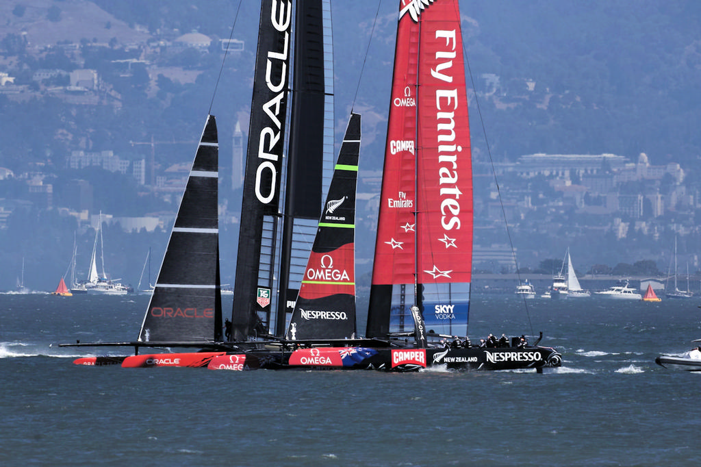Oracle and Emirates Team NZ side by side - America’s Cup © Chuck Lantz http://www.ChuckLantz.com