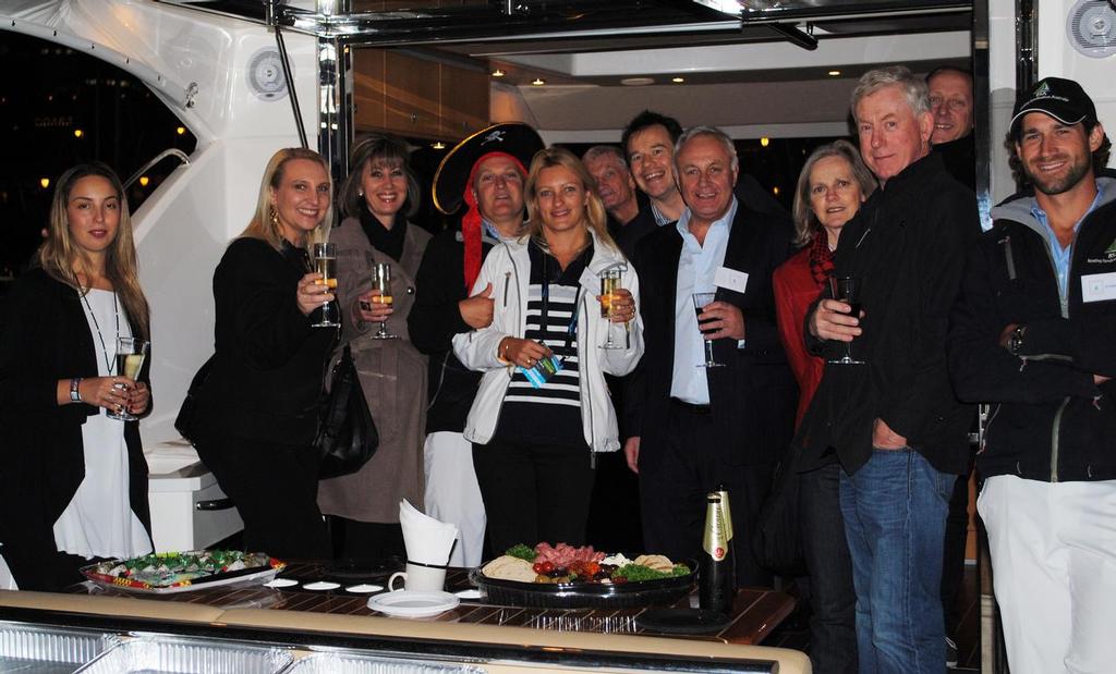 BSA’s Andy Young (in pirate hat) celebrates with his syndicate owners during the Sydney International Boat Show.  - Sydney International Boat Show photo copyright Imprint Media taken at  and featuring the  class