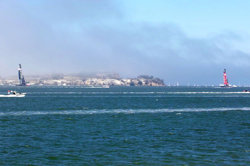 ETNZ with a huge lead near Alcatraz - America’s Cup © Chuck Lantz http://www.ChuckLantz.com