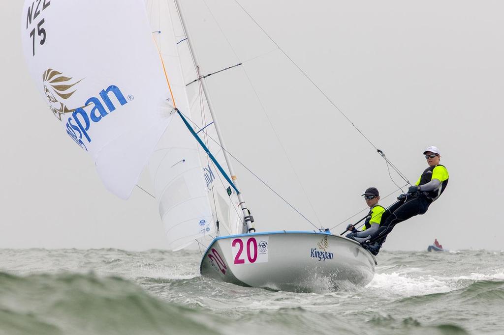 Jo Aleh and Polly Powrie lead in the 2013 470 World Championships at La Rochelle, France photo copyright 470 Internationale http://www.470.org taken at  and featuring the  class