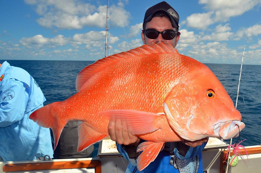 Lee Brake with the red mentioned from a previous ``no bait rule``.  Note how close that hook is to straightened. photo copyright Lee Brake taken at  and featuring the  class