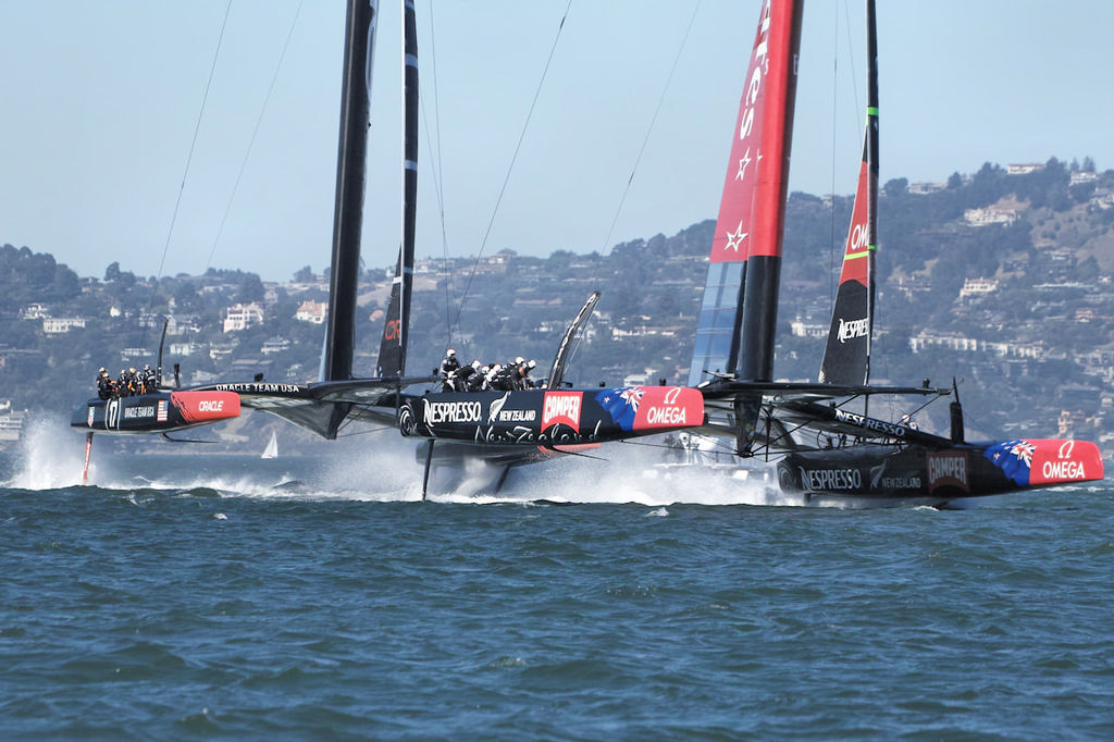 ETNZ in full control of the line to the first mark. - America’s Cup © Chuck Lantz http://www.ChuckLantz.com