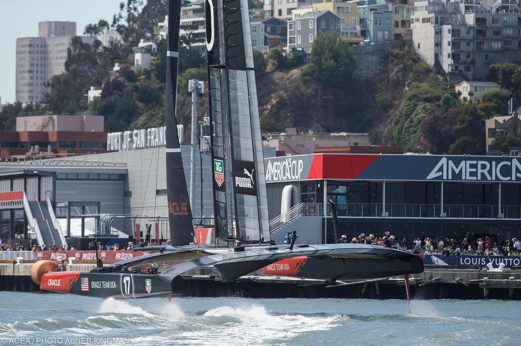 18/08/2013 - San Francisco (USA CA) - 34th America's Cup - Defender training on the Bay photo copyright ACEA / Photo Abner Kingman http://photo.americascup.com taken at  and featuring the  class