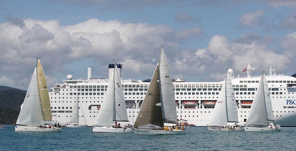 Cruise ship backdrop to Day 3 racing - Abell Point Marina Airlie Beach Race Week 2013 photo copyright Sail-World.com http://www.sail-world.com taken at  and featuring the  class