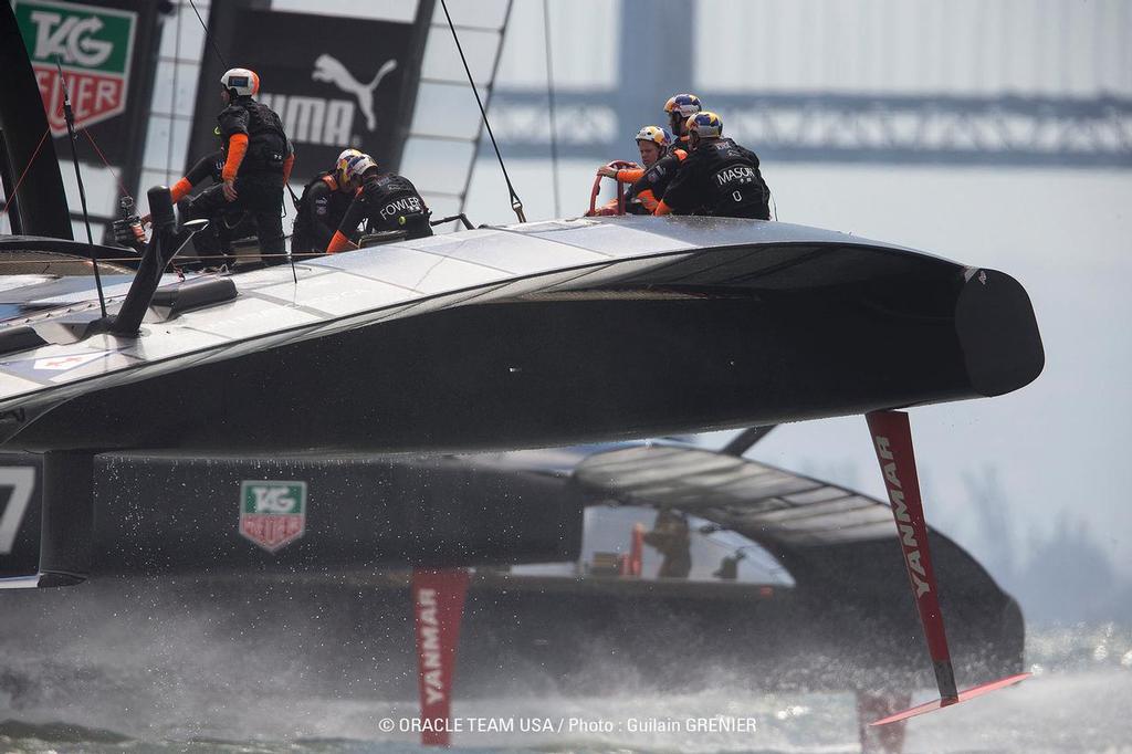 Oracle Team USA - Two boat testing session San Francisco (USA) August 24, 2013 photo copyright Guilain Grenier Oracle Team USA http://www.oracleteamusamedia.com/ taken at  and featuring the  class