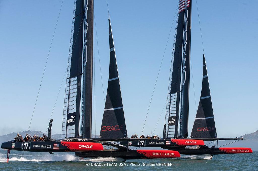 Oracle Team USA - Two boat testing session San Francisco (USA) August 30, 2013 © Guilain Grenier Oracle Team USA http://www.oracleteamusamedia.com/