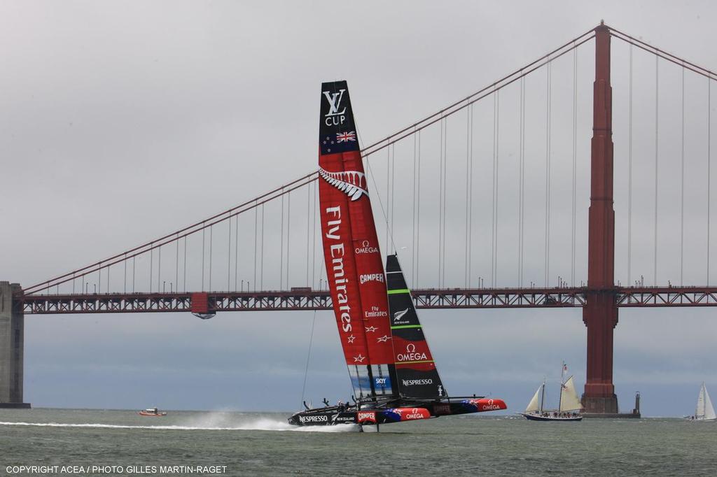 2'/08/2013 - San Francisco (USA,CA) - 34th America's Cup - Louis Vuitton Finals Race 7; Luna Rossa vs Emirates Team New Zealand photo copyright ACEA - Photo Gilles Martin-Raget http://photo.americascup.com/ taken at  and featuring the  class