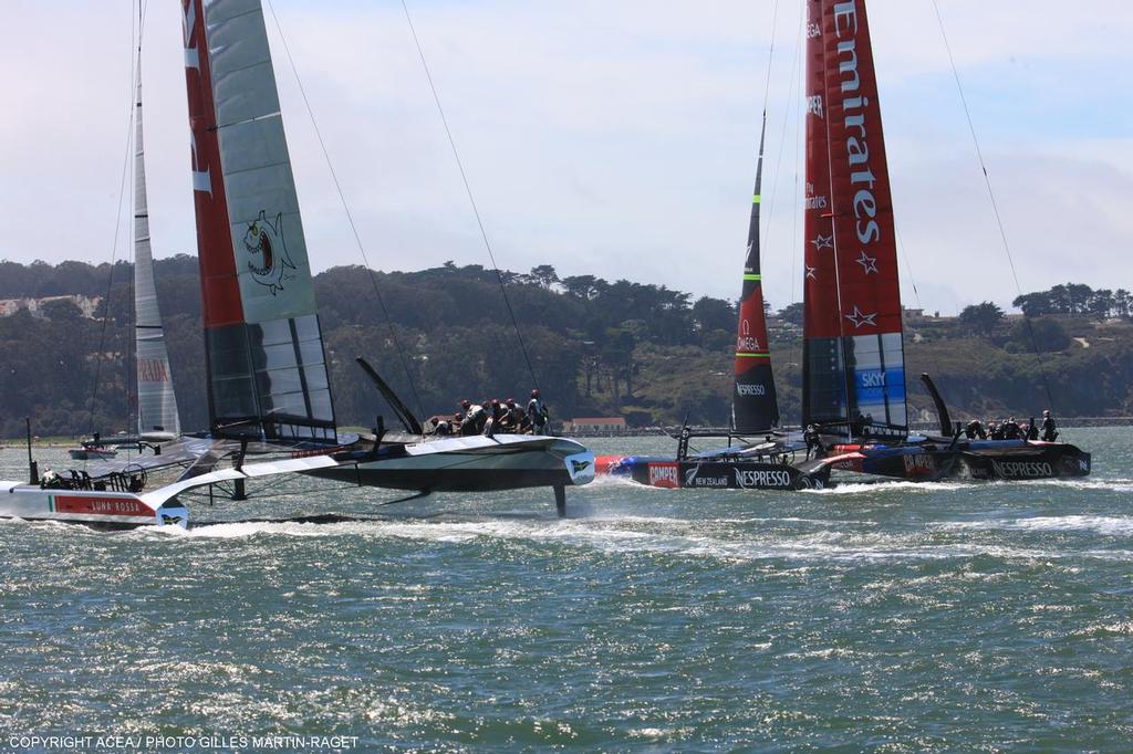 2'/08/2013 - San Francisco (USA,CA) - 34th America's Cup - Louis Vuitton Finals Race 7; Luna Rossa vs Emirates Team New Zealand photo copyright ACEA - Photo Gilles Martin-Raget http://photo.americascup.com/ taken at  and featuring the  class