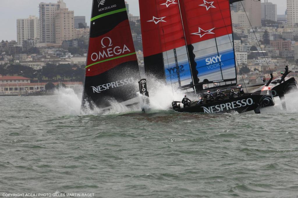 16/08/2013 - San Francisco (USA,CA) - 34th America's Cup - Louis Vuitton Finals Race 1; Luna Rossa vs ETNZ photo copyright ACEA - Photo Gilles Martin-Raget http://photo.americascup.com/ taken at  and featuring the  class