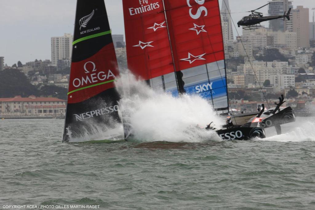 16/08/2013 - San Francisco (USA,CA) - 34th America's Cup - Louis Vuitton Finals Race 1; Luna Rossa vs ETNZ photo copyright ACEA - Photo Gilles Martin-Raget http://photo.americascup.com/ taken at  and featuring the  class