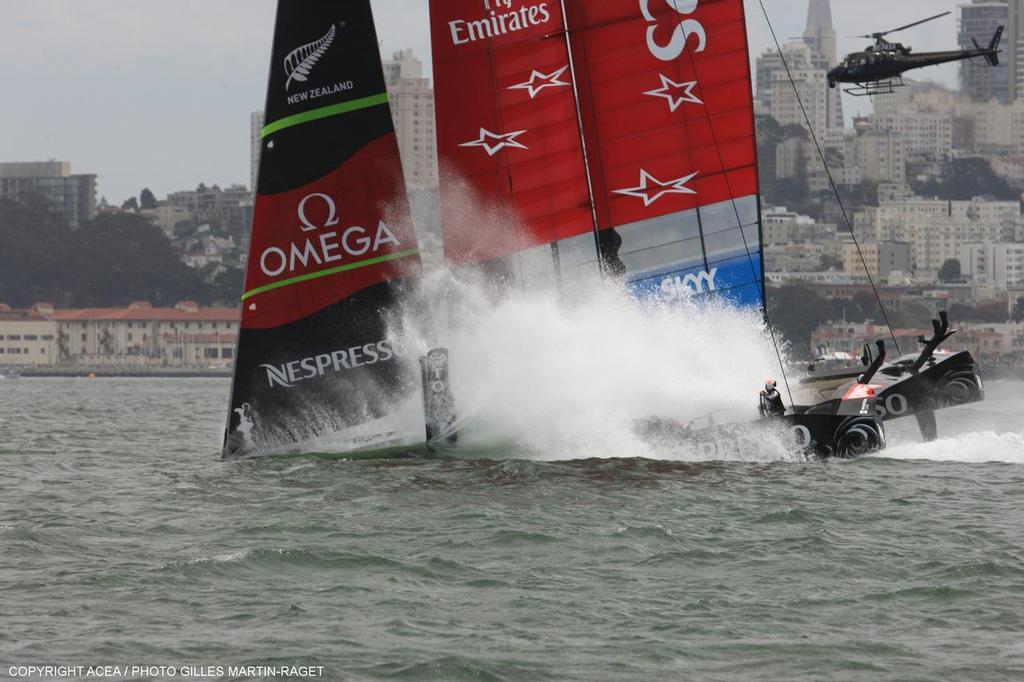 16/08/2013 - San Francisco (USA,CA) - 34th America's Cup - Louis Vuitton Finals Race 1; Luna Rossa vs ETNZ photo copyright ACEA - Photo Gilles Martin-Raget http://photo.americascup.com/ taken at  and featuring the  class