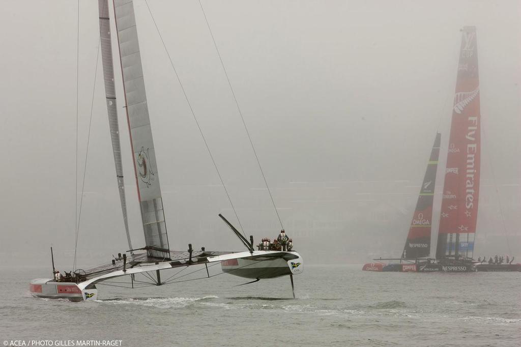 25/08/2013 - San Francisco (USA,CA) - 34th America's Cup - Louis Vuitton Cup Final, Day 7, Emirates Team New Zealand Vs Luna Rossa photo copyright ACEA - Photo Gilles Martin-Raget http://photo.americascup.com/ taken at  and featuring the  class