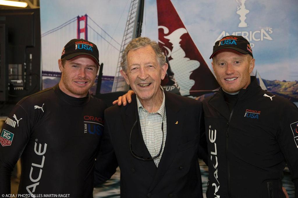 10/09/2013 - San Francisco (USA,CA) - 34th America's Cup - Final Match - Day 3 - Tom Slingsby , Sir James Hardy, James Spithill - photo © ACEA - Photo Gilles Martin-Raget http://photo.americascup.com/