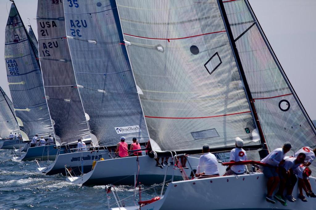 Groovederci (closest to screen) gets off the start quickly photo copyright Meredith Block http://www.blocksail.com/ taken at  and featuring the  class