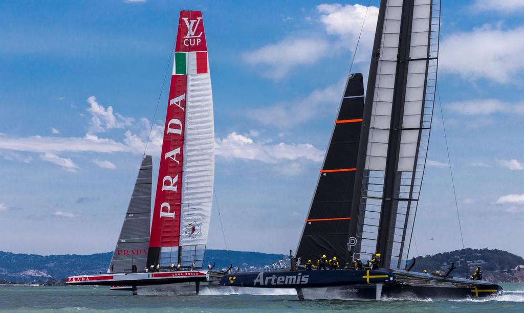 San Francisco, 06/08/13
34th Americaâ€™s Cup
Luna Rossa Challenge 2013 Louis Vuitton Cup Semi Final - Race 1
Photo: Â© Luna Rossa/Carlo Borlenghi photo copyright Carlo Borlenghi/Luna Rossa http://www.lunarossachallenge.com taken at  and featuring the  class