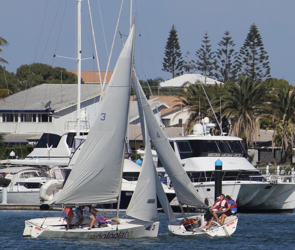 Mooloolaba Yacht Club, pre QLD Match Racing Championships training - 2013 Queensland Match Racing Championships photo copyright Tracey Johnstone taken at  and featuring the  class