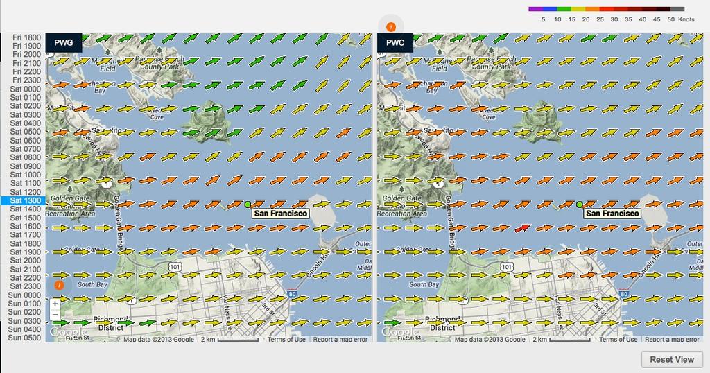  Wind map for 1310hrs on Saturday 24 August, 2013 © PredictWind.com www.predictwind.com