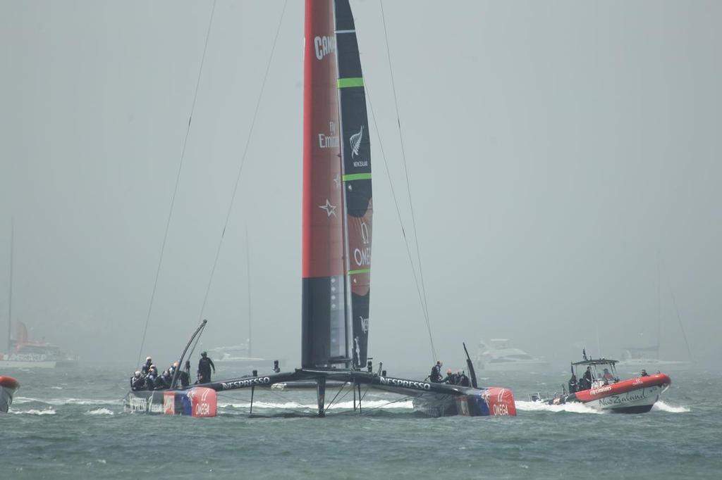 Emirates Team NZ returns - Louis Vuitton Final - Race 2, August 18, 2013 © Chuck Lantz http://www.ChuckLantz.com