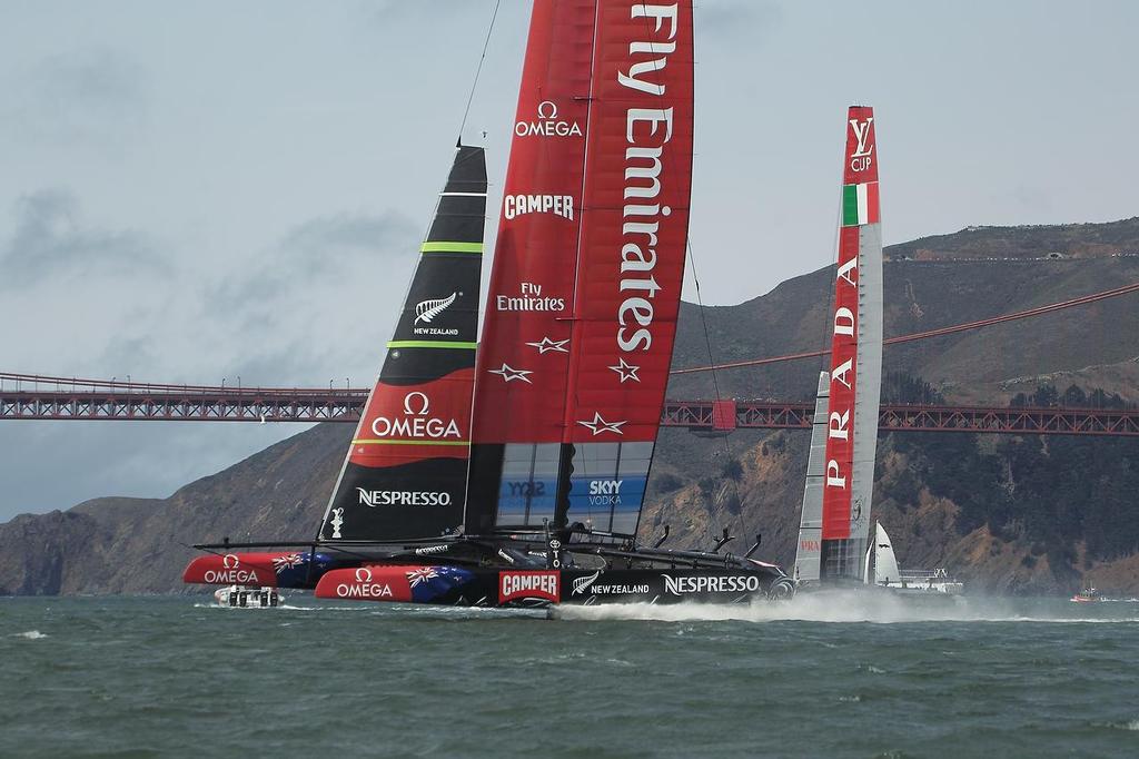 Emiarets team NZ - Final of Louis Vuitton Cup, Day 3, August 19, 2013 photo copyright Chuck Lantz http://www.ChuckLantz.com taken at  and featuring the  class