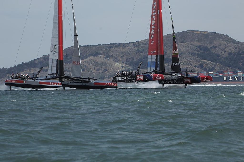 First reach - Final of Louis Vuitton Cup, Day 3, August 19, 2013 photo copyright Chuck Lantz http://www.ChuckLantz.com taken at  and featuring the  class