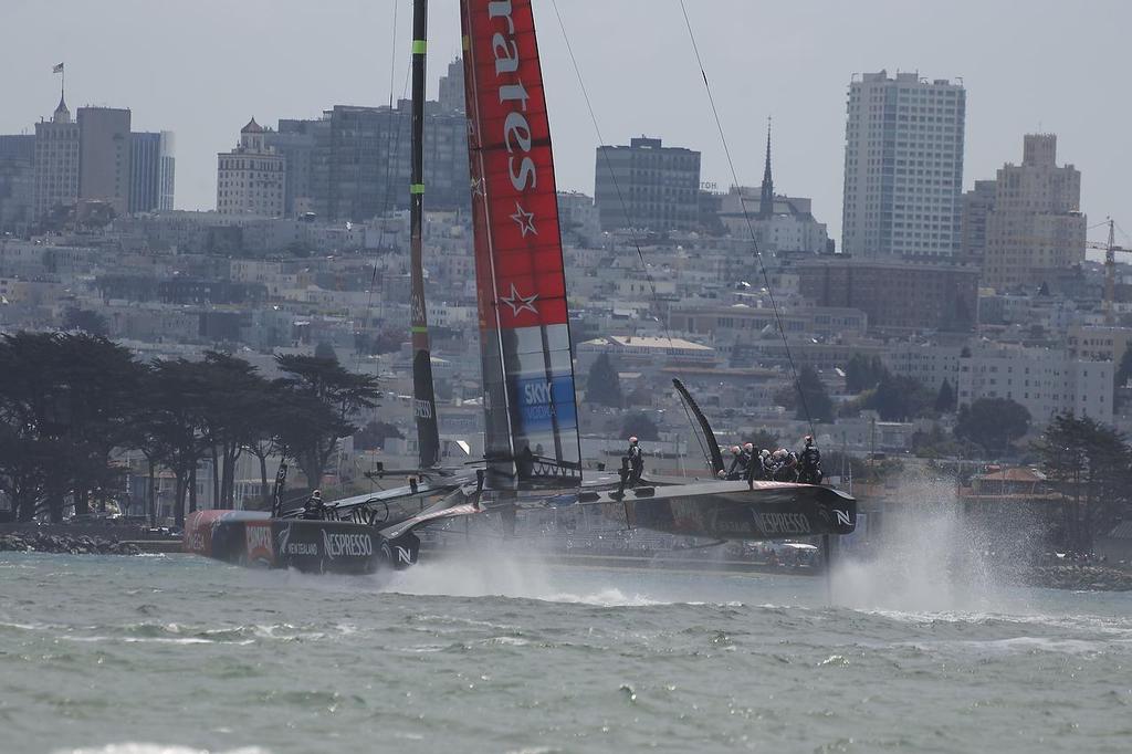 Emirates Team NZ - Final of Louis Vuitton Cup, Day 3, August 19, 2013 photo copyright Chuck Lantz http://www.ChuckLantz.com taken at  and featuring the  class