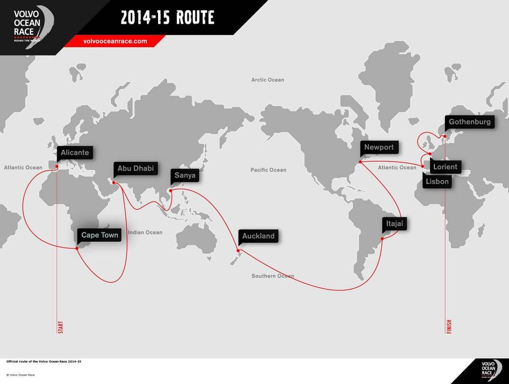 Volvo Ocean Race 2014-15 Route photo copyright Volvo Ocean Race http://www.volvooceanrace.com taken at  and featuring the  class