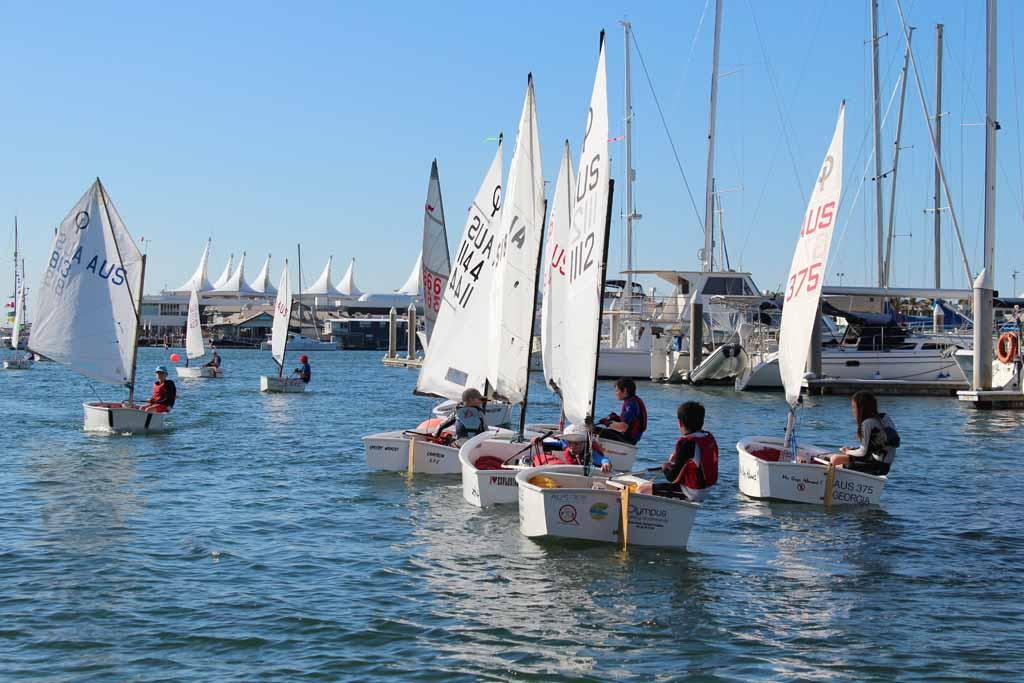 Youth Sailing in the Sailpast and Blessing of the Fleet photo copyright Southport Yacht Club http://www.southportyachtclub.com.au taken at  and featuring the  class