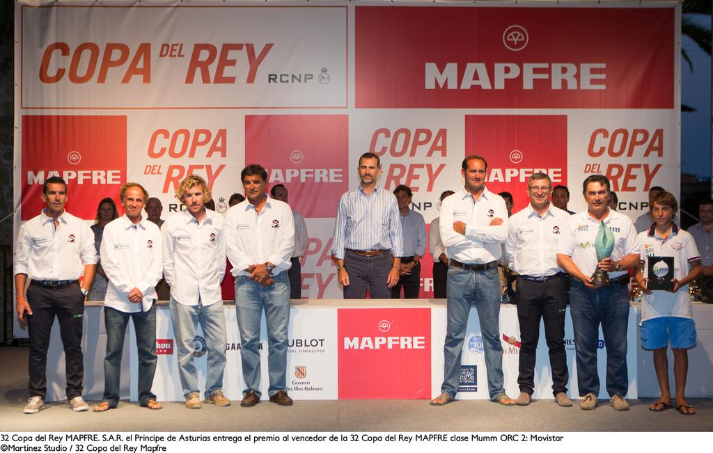 32 Copa del Rey MAPFRE. S.A.R. el Principe de Asturias entrega el premio al vencedor de la 32 Copa del Rey MAPFRE clase Mumm ORC 2: Movistar photo copyright Martinez Studio/ Copa del Rey Mapfre taken at  and featuring the  class