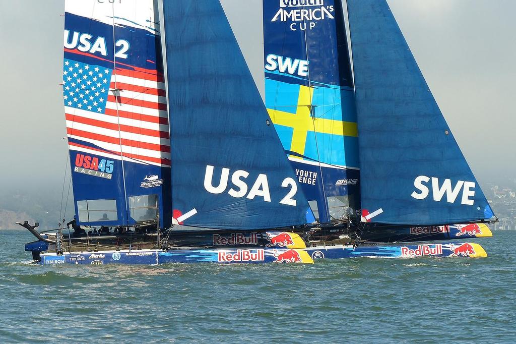 Sweden and USA 45 racing Red Bull Youth America’s Cup - Practice Day - August 27, 2013 photo copyright John Navas  taken at  and featuring the  class