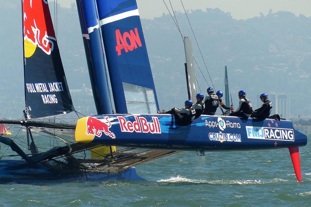 The second placed Full Metal Jacket Racing ahead of the Red Bull Youth America’s Cup - AON is also a substantial Yachting New Zealand sponsor © John Navas 